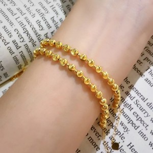 18k Gold Bead Bracelet Ready to Ship